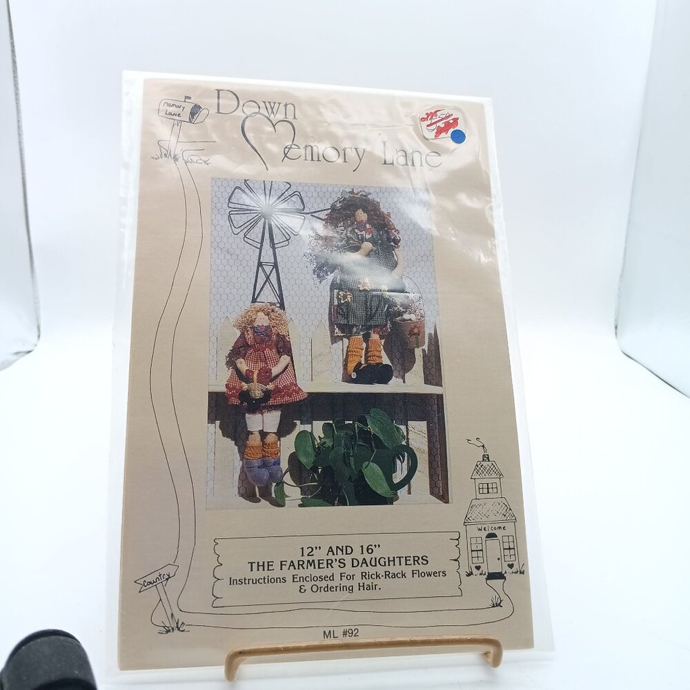 12" & 16" The Farmers Daughters Craft Pattern By Down Memory Lane